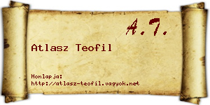 Atlasz Teofil névjegykártya